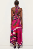 Abstract Geometric Halter Skirt Set