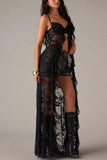 Lace Sweetheart Cutout Maxi Tank