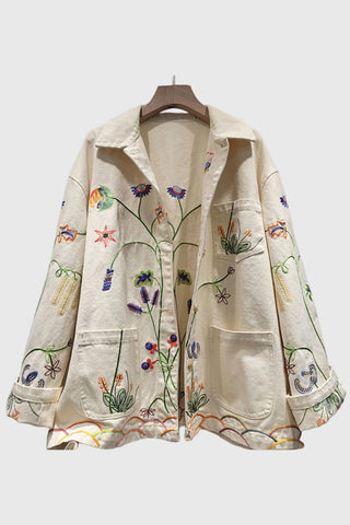 Floral Accent Pocket Jacket
