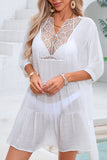 Lace Insert Tunic Blouse