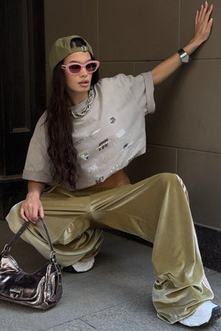 Striped Side Wide-Leg Sweatpants