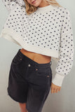 Heart Knit Crew Neck Sweater