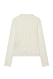 Textured Mock Neck Long Sleeve Blouse