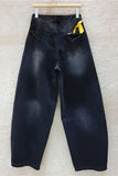 Two-Tone Patchwork Wide-Leg Baggy Jeans