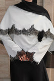 Lace Trim Bell Sleeve Blouse