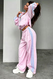 Velvet Striped Zip-Up Activewear Set