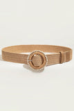 Textured Round Buckle Belt