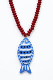 Fish Pendant Beaded Necklace