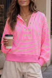 Striped Hooded Crop Sweatshirt