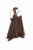 Ruffle Hem Spaghetti Strap Mini Dress