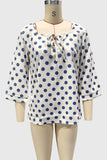 Polka Dot Square Neck Blouse