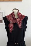 Paisley Print Knit Triangle Scarf