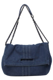 Flap Chain Strap Slouchy Shoulder Bag