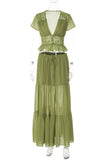 Elegant Lace Detail Skirt Set