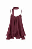 Ruffle Hem Spaghetti Strap Mini Dress