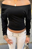 Lace Back Long Sleeve Blouse