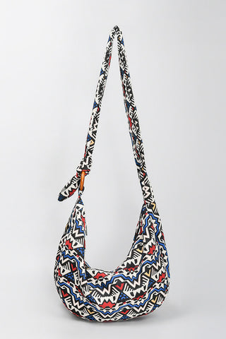Patterned Knot Strap Hobo Bag