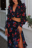 Floral Ruffle Skirt Set