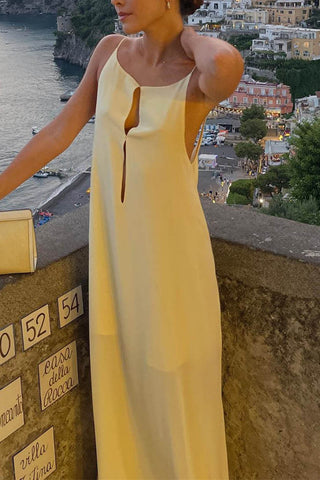 Sleeveless Maxi Dress with Keyhole Detail