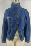 Stand Collar Asymmetric Button-Front Jacket