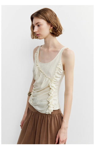 Ruffled Ruched Tank Top