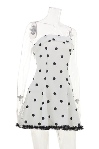 Polka Dot Strapless Fit and Flare Mini Dress