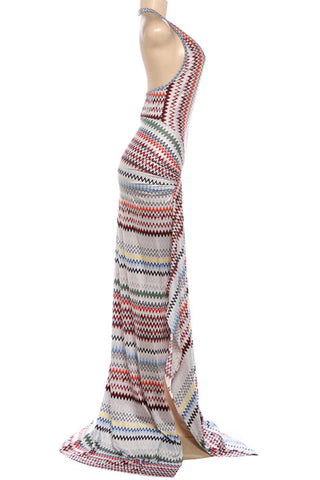 Striped Halter Maxi Dress