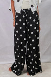 Polka-Dot Casual Wide-Leg Pants