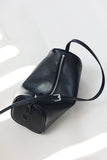 Zip-Top Textured Cylinder Shoulder Bag