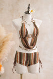 Cutout Ring Halter Bikini Set