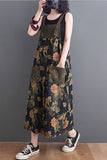Floral Print Wide-Leg Denim Overalls