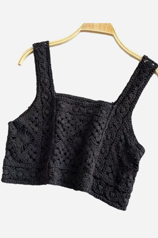 Crocheted Tank Top with Intricate Design