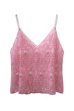 Sequin Geometric Beaded V-Neck Cami