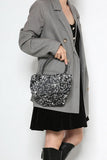 Sequin Bucket Bag with Chain Strap