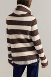 Striped Fringe Trim Button-Front Cardigan