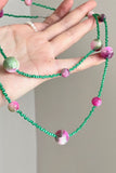 Marbled Bead Seed Chain Necklace