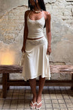 Lace Trim Halter Skirt Set