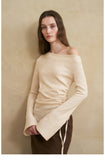 Asymmetrical Ruched Long Sleeve Top