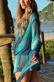 Draped Neck Skirt Set
