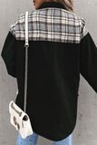 Plaid Patchwork Button-Front Jacket