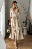 Smocked Waist Tiered Ruffle Midi Skirt