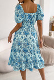 Off-Shoulder Floral Casual Dress