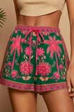 Floral Drawstring Casual Shorts