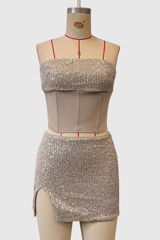 Sparkling Two-Piece Skirt Set
