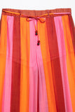 Drawstring Striped Wide-Leg Pants