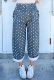 Polka Dot High-Waist Baggy Jeans