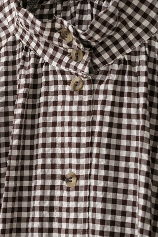Plaid Mock Neck Drawstring Jacket