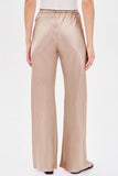 Satin Smocked Waist Wide-Leg Casual Pants