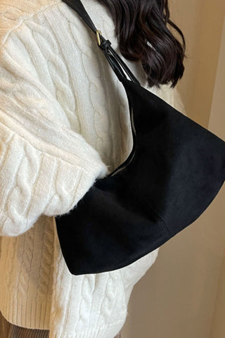 Suede Slouchy Shoulder Bag