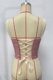 Gingham Off-Shoulder Corset Top